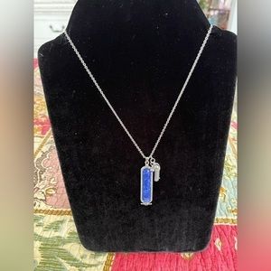 Lia‎ Sophia Blue Sodalite Silvertone Necklace